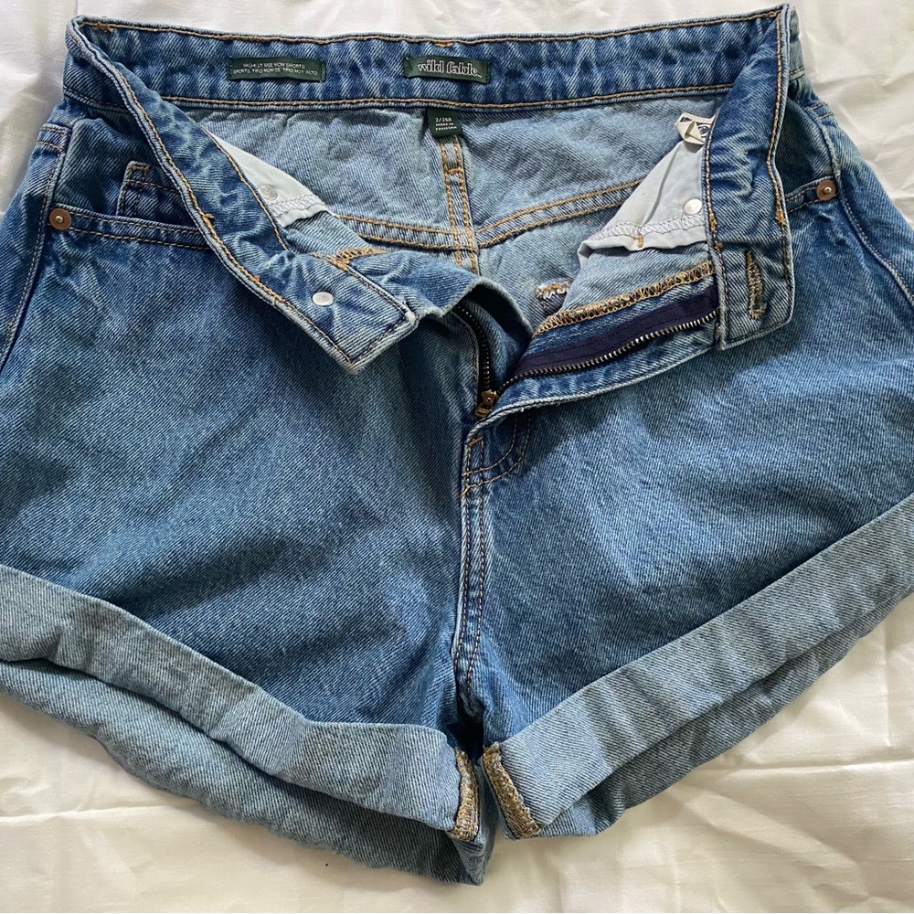 Wild Fable Blue Jean Shorts Distressed Hem